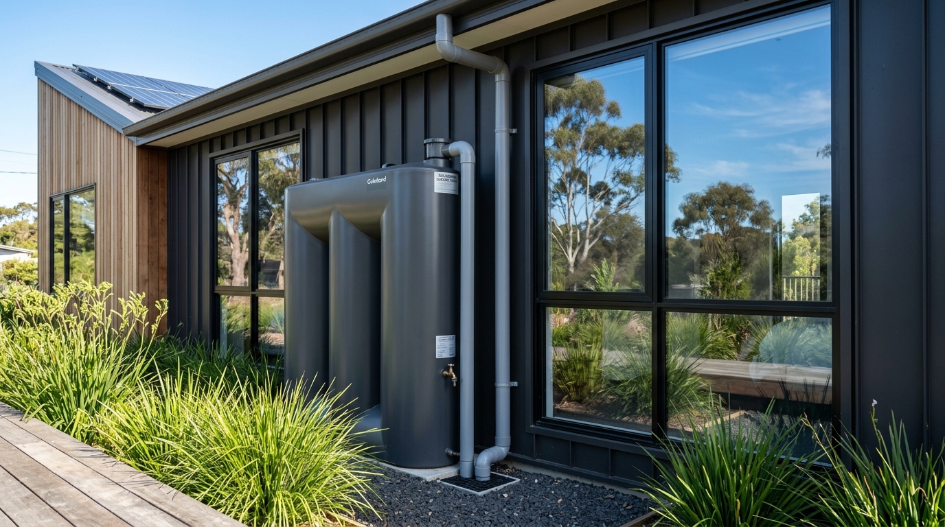 Modern granny flat NSW interior showing WELS-rated eco fixtures water efficient tap and shower fittings BASIX compliant secondary dwelling 2026