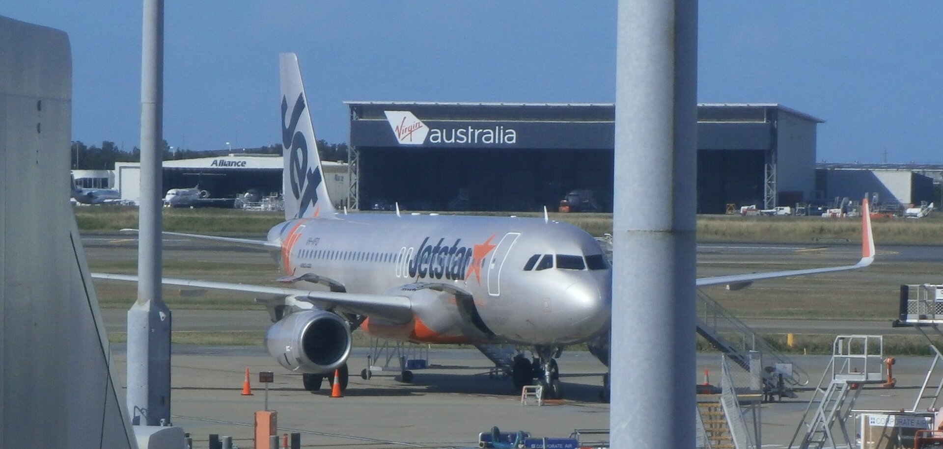 Jetstar A320 aircraft launching inaugural Western Sydney Airport flight