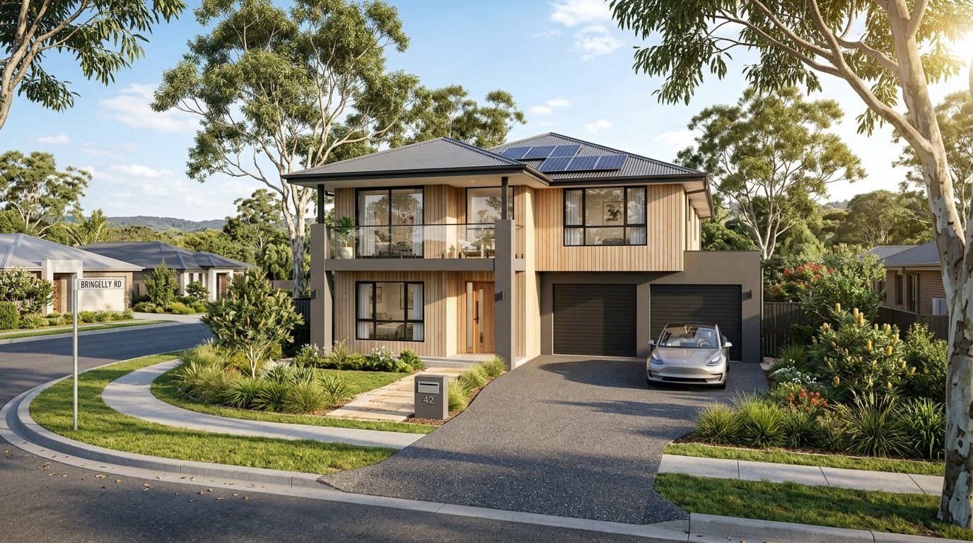 Modern house and land package architectural render Birling Estate Barker NSW 2026 Cameron Brae Group residential development