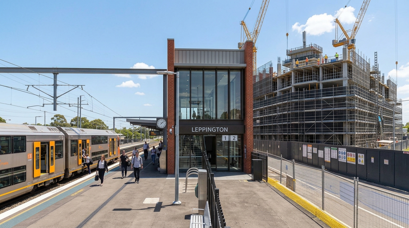 Leppington train station precinct under construction ahead of the town centre rezoning