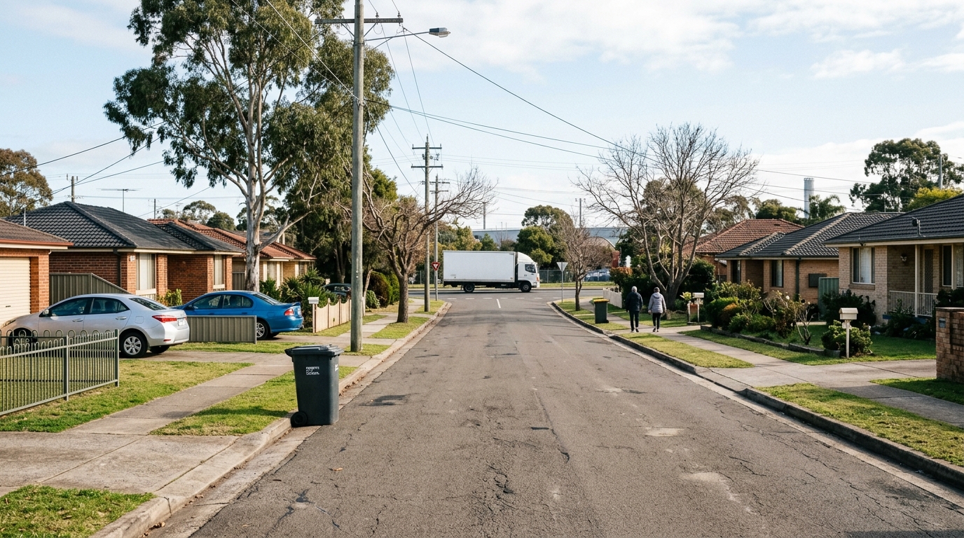 Established brick and tile residential street at Erskine Park near the industrial precinct