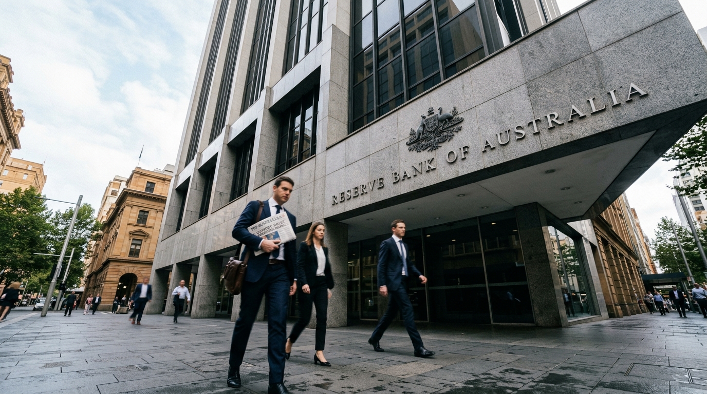 Reserve Bank of Australia Martin Place Sydney CBD — RBA rate hold impact on Sydney property price drop 2026