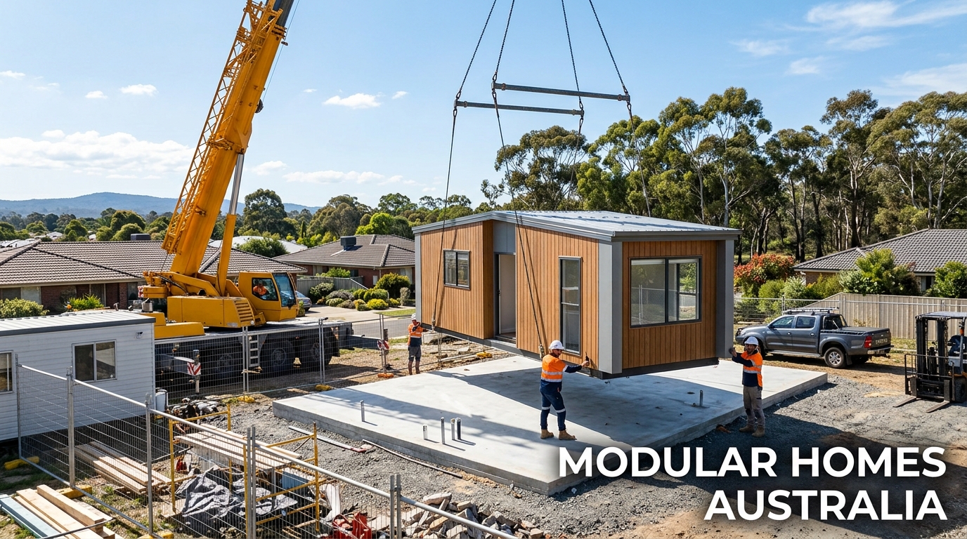 Modular Homes Australia prefabricated house craned onto permanent foundations – prefab kit and transportable cost guide 2026