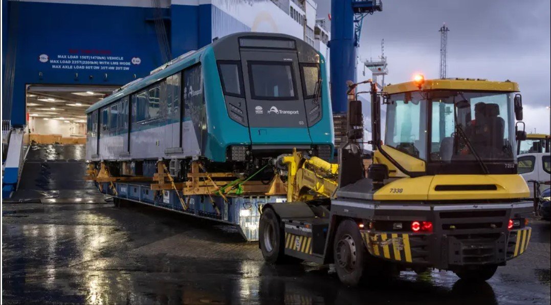 First Sydney Metro Western Sydney Airport train arrives in Sydney July 2026 delivered by ship ahead of St Marys to Bradfield City line opening