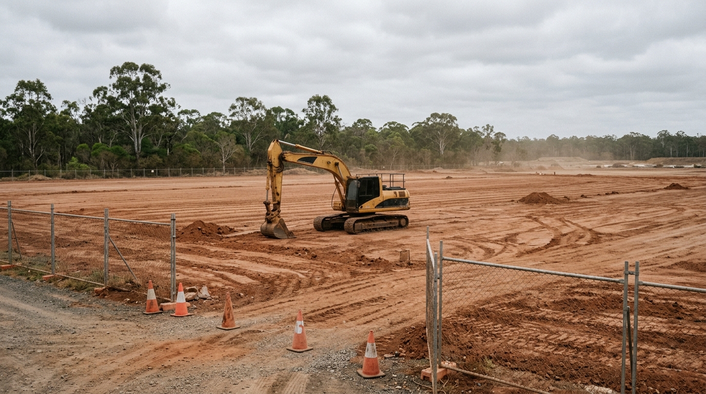 Bulk earthworks underway at the Yarrabilba development town centre site
