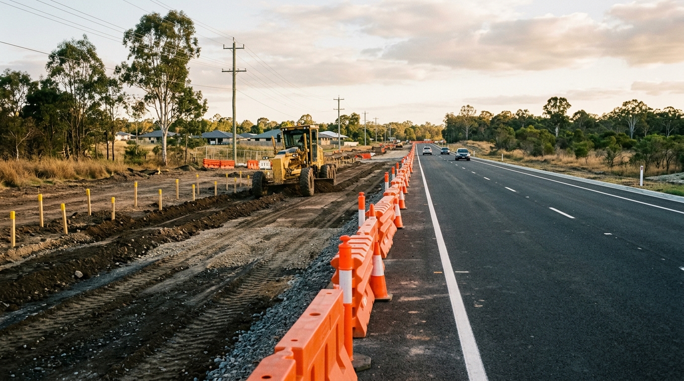 Ripley Road widening works within the Ripley Valley development