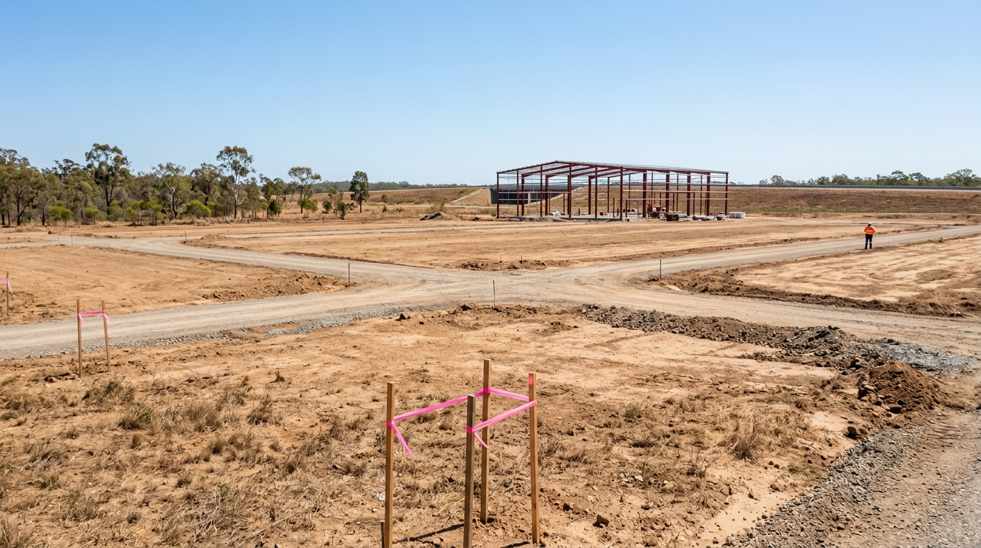 MIBA industrial precinct earthworks within the Yarrabilba development