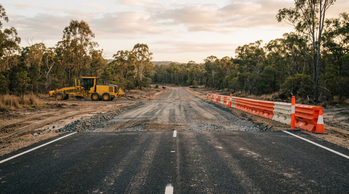 Road extension works for the Yarrabilba development, Jimbilunga Drive and Wentland Avenue