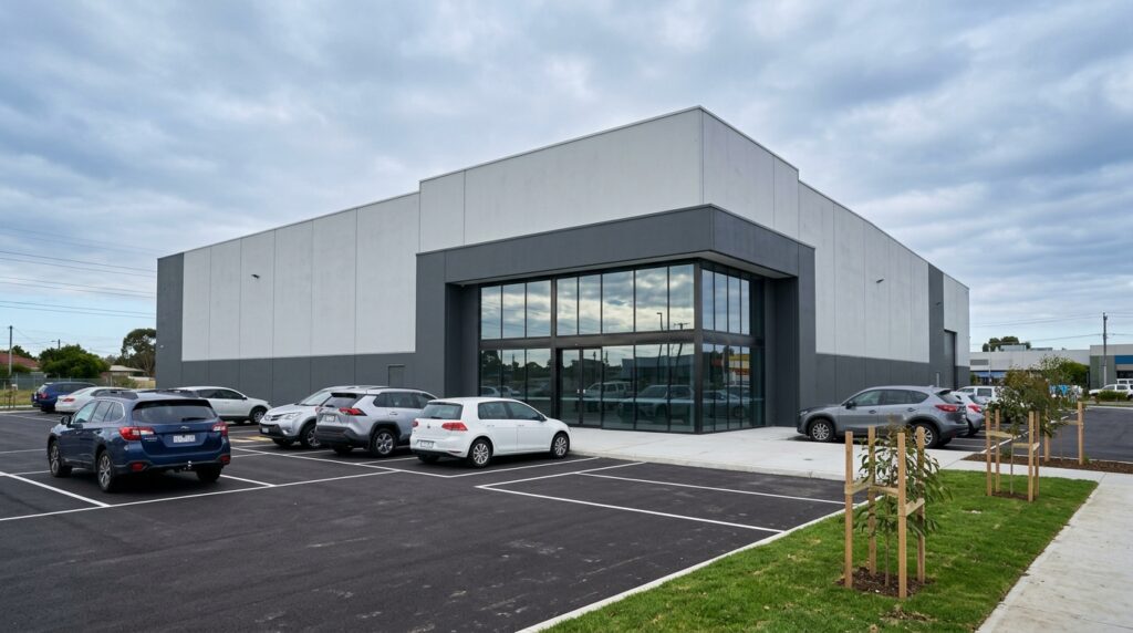 Wyndham Vale Jobs Hub: large-format retail building of the type Harvey Norman will anchor