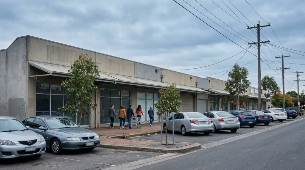 Existing strip shopping centre in Wyndham Vale, showing the retail catchment the jobs hub is designed to serve