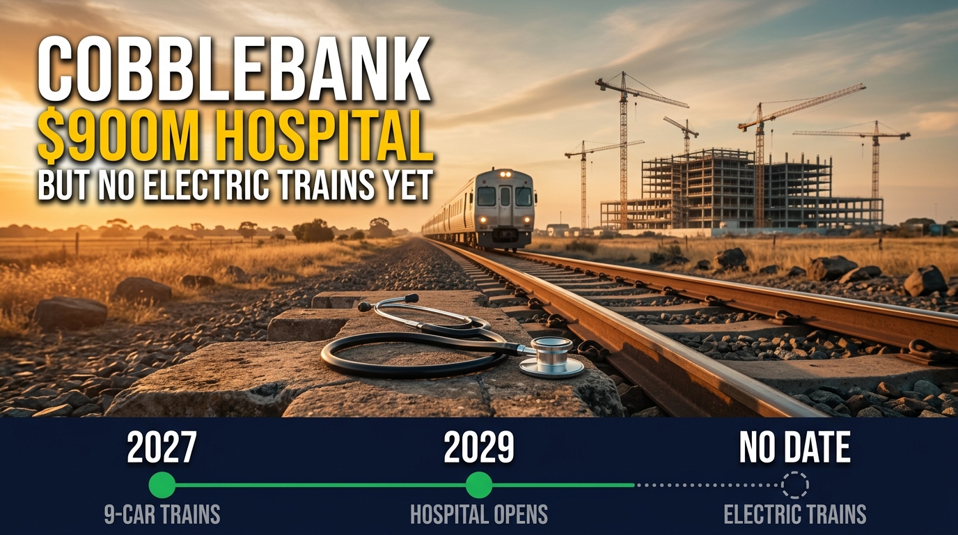 Cobblebank: Melton’s $900m Hospital, Longer Trains and the Electrification Gap