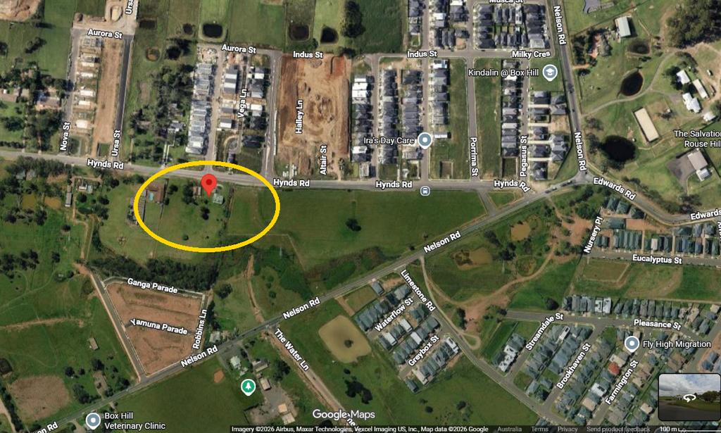 Satellite view of 8-10 Hynds Road Box Hill, proposed for a 38-lot subdivision