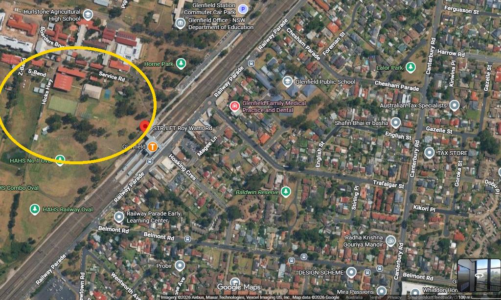 Satellite view of Lot 12 Roy Watts Road Glenfield, site of the 120 approved affordable units