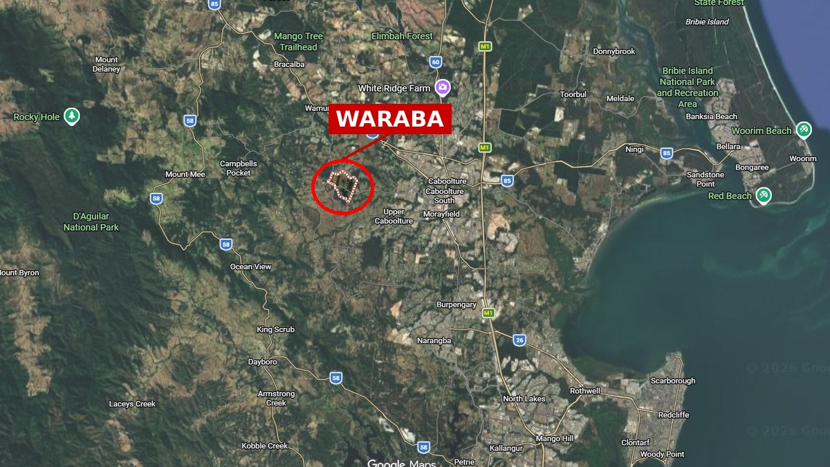 Map showing the location of the Waraba development west of Caboolture